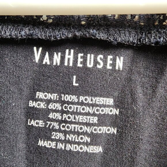 Van Heusen Black/White Print Cap Sleeve Blouse Size Large - Picture 7 of 12